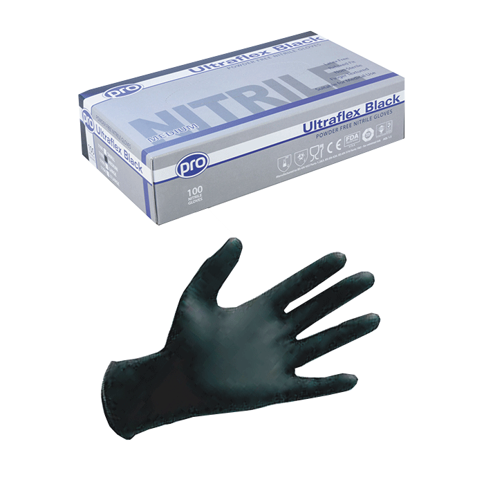 PRO UltraFLEX Extra Black Nitrile Gloves (Pack of 100)