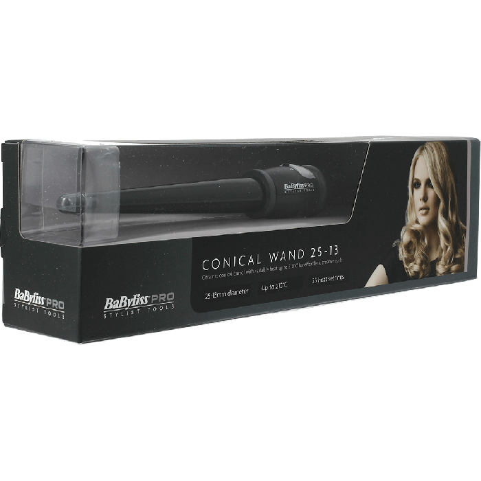 BaByliss Pro Dial A Heat Conical Wand Black 25-13mm