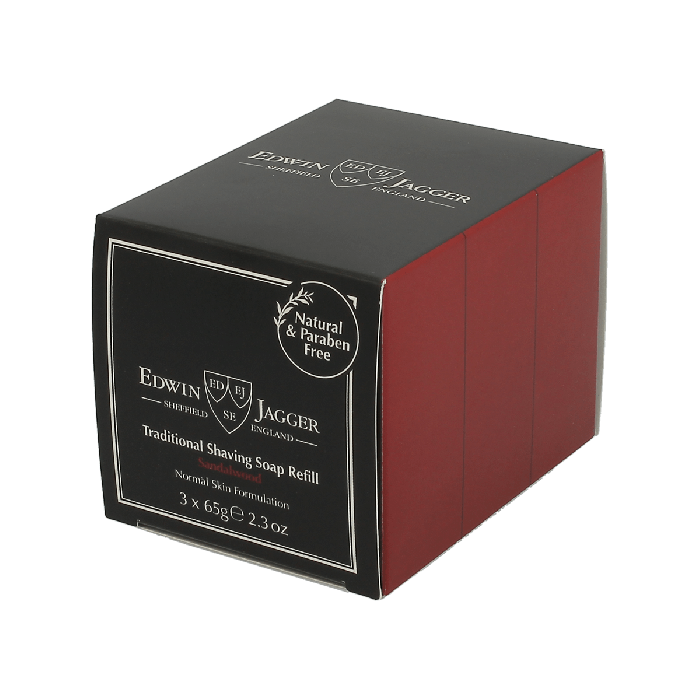 Edwin Jagger Sandalwood Traditional Shaving Soap 65g 3 Pack