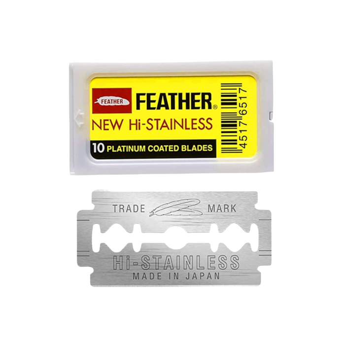 Feather Hi-Stainless Platinum Double Edge Razor Blades (10 Blades)