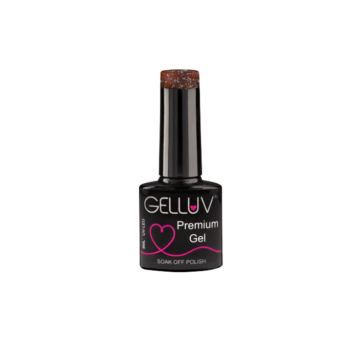 Gelluv Warm Chestnut All that Glitters Collection Gel Polish 8ml