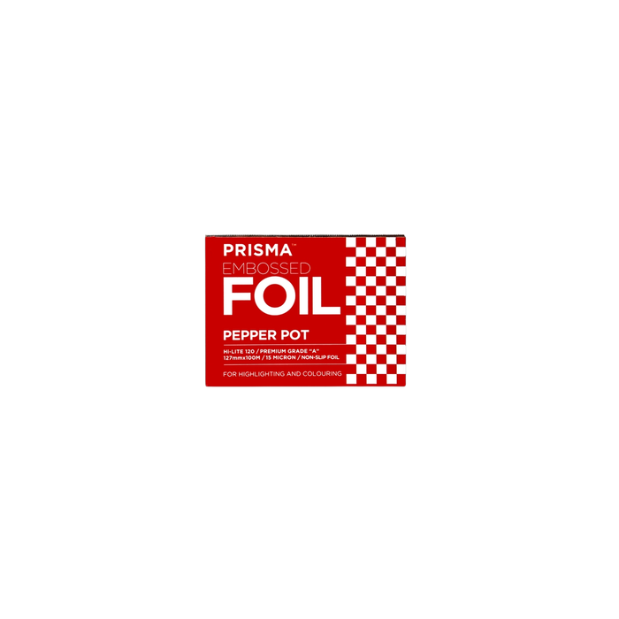 Prisma Red & White Pepper Pot Embossed Foil (15 Micron, 127mm X 100m)