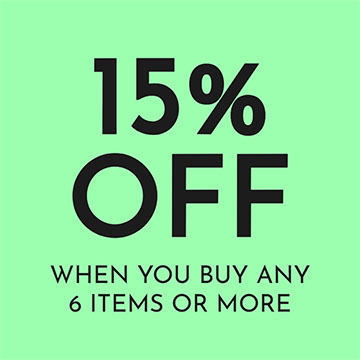 15% off when you buy any 6 items or more!